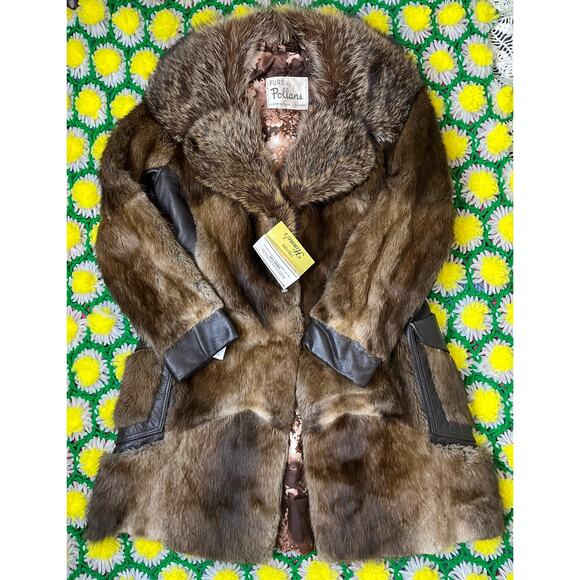 Vintage Furs by Pollans Mink Leatrim Race Collar Mid length Coat - Picture 1 of 13